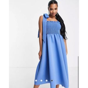 ASOS Design tie shoulder midi dress